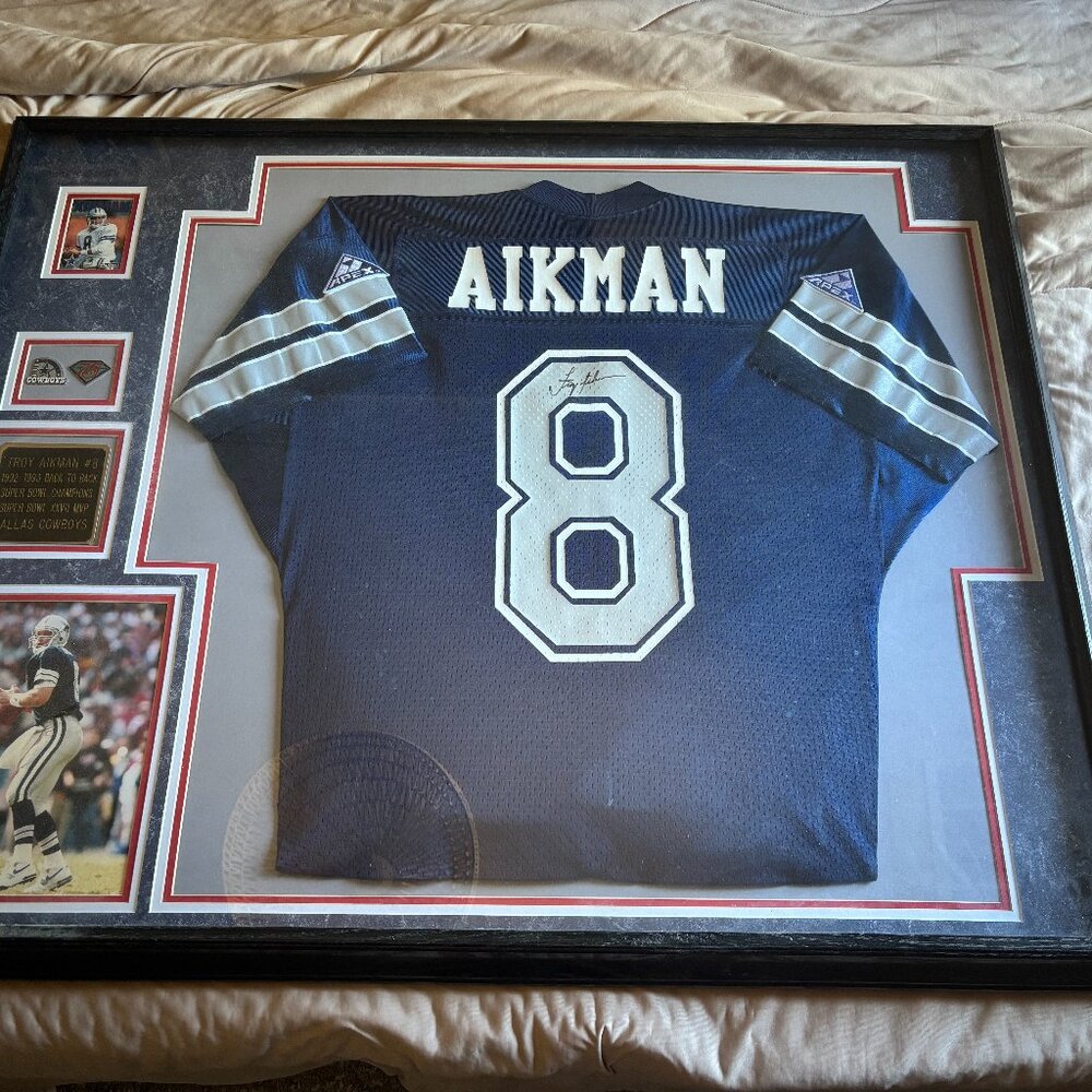 Troy Aikman Signed & Framed Jersey – COA Included